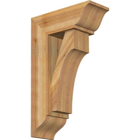 Ekena Millwork Westlake Traditional Rough Sawn Bracket w/ Offset Brace, Western Red Cedar, 8"W x 20"D x 32"H BKT0806X20X32WTL01RWR
